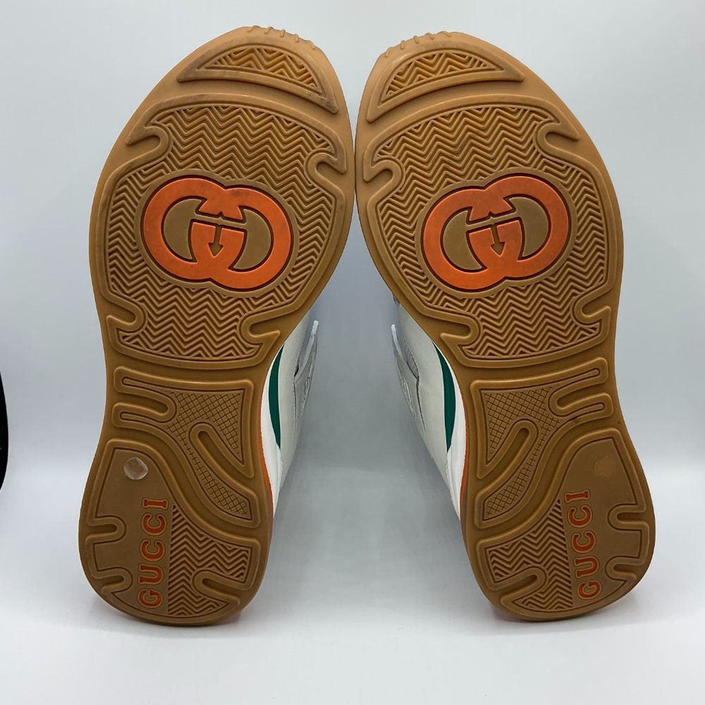 Gucci Ultrapace Leather & Mesh Sneakers White Blue Mens Size UK 10 US 10.5 - Picture 8 of 13